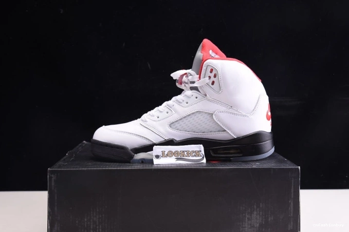 5 Tongue Fire DA1911-102 Retro Air Jordan (2020) Red Silver 0712
